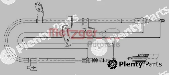 Metzger 17.0586 — Cable Pull, parking brake