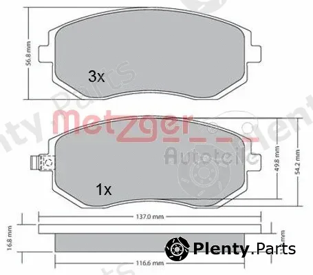 Metzger 1170275 — Brake Pad Set, disc brake
