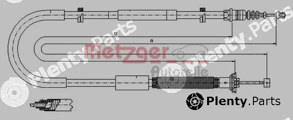 Metzger 12.0703 — Cable Pull, parking brake