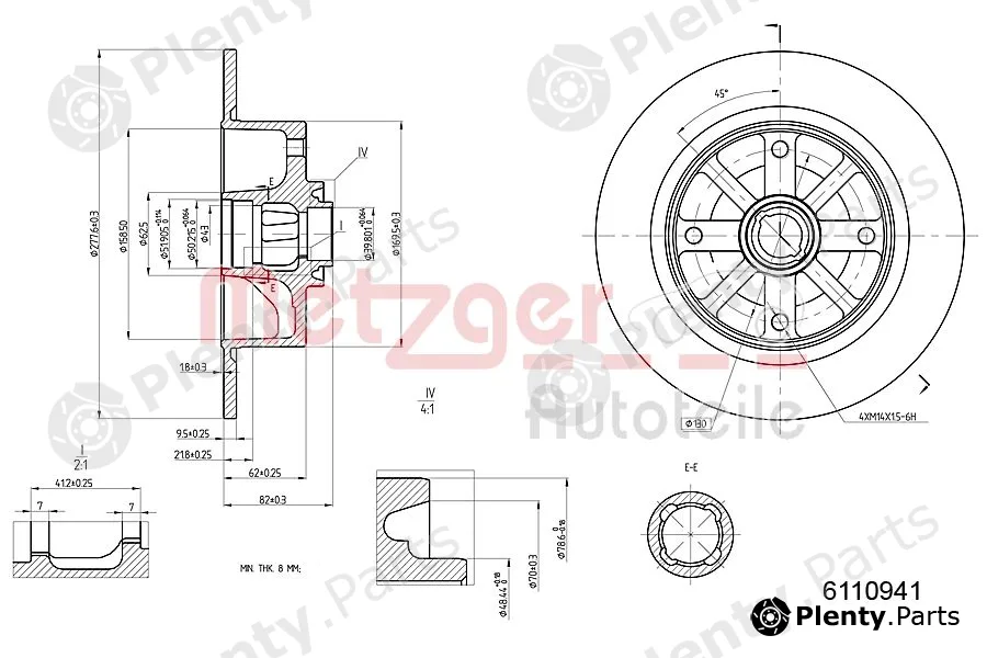 Metzger 6110941 — Brake Disc