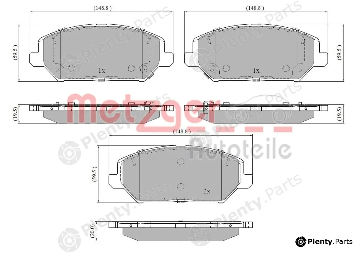 Metzger 1170929 — Brake Pad Set, disc brake GREENPARTS