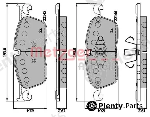 Metzger 1170893 — Brake Pad Set, disc brake GREENPARTS