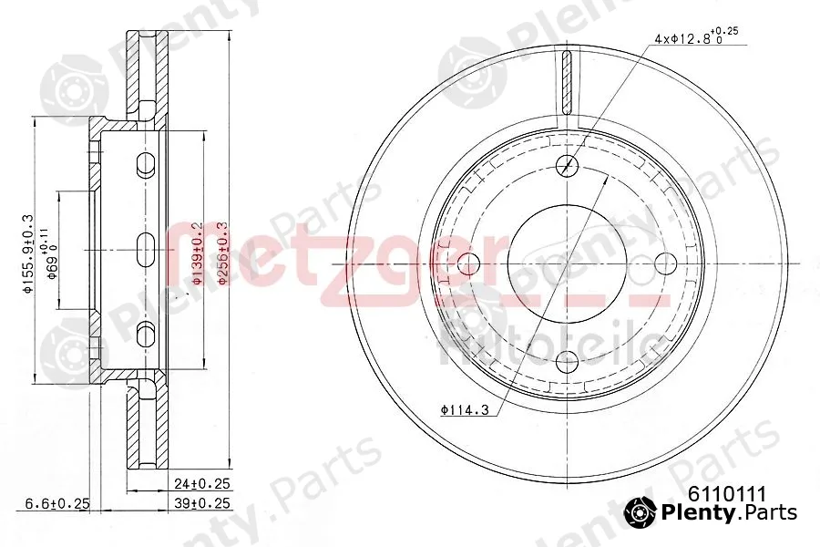 Metzger 6110111 — Brake Disc