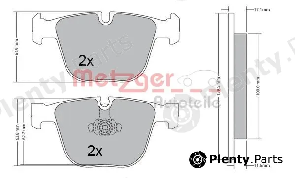 Metzger 1170356 — Brake Pad Set, disc brake GREENPARTS
