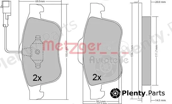 Metzger 1170636 — Brake Pad Set, disc brake