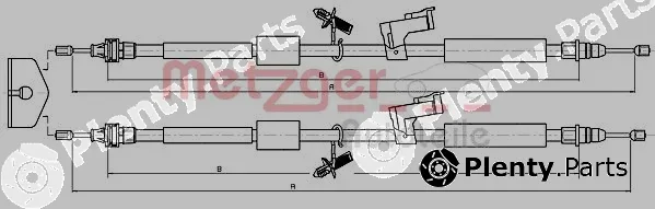 Metzger 10.5370 — Cable Pull, parking brake