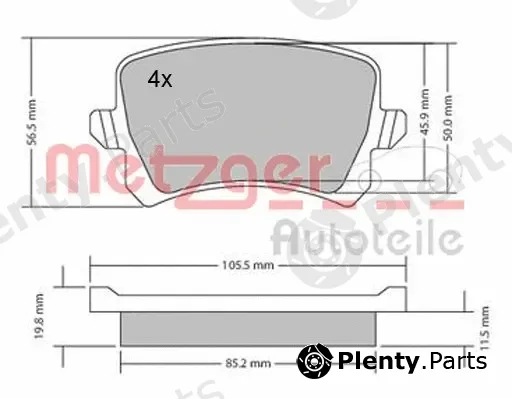 Metzger 1170116 — Brake Pad Set, disc brake