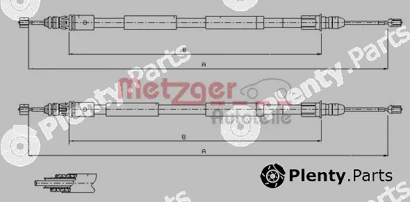 Metzger 11.6771 — Cable Pull, parking brake