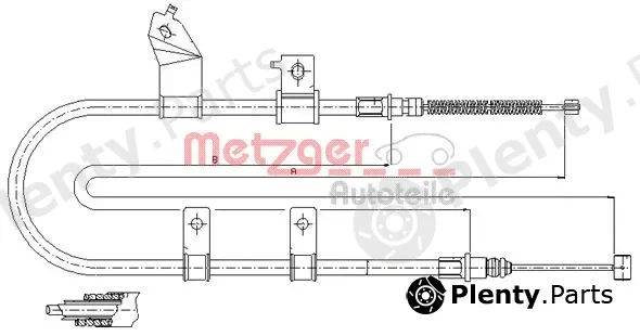 Metzger 17.3504 — Cable Pull, parking brake