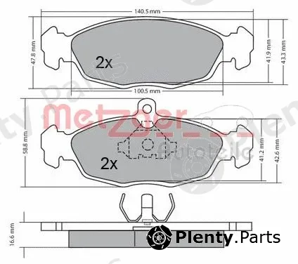 Metzger 1170015 — Brake Pad Set, disc brake