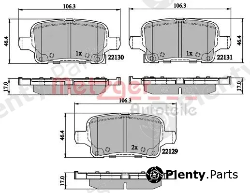 Metzger 1170892 — Brake Pad Set, disc brake GREENPARTS