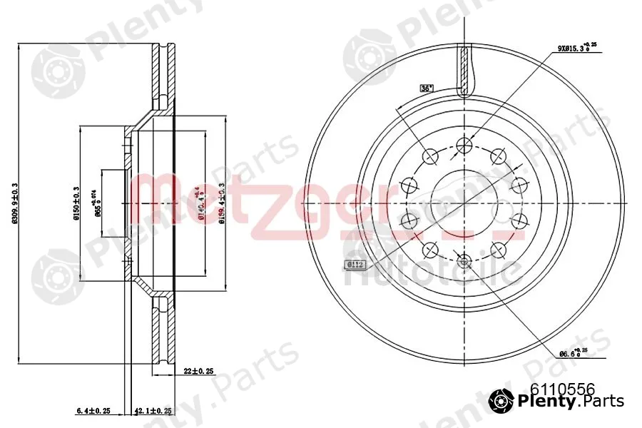 Metzger 6110556 — Brake Disc GREENPARTS