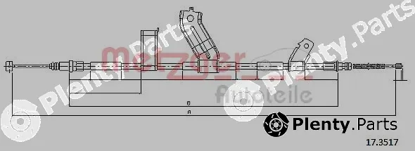 Metzger 17.3517 — Cable Pull, parking brake