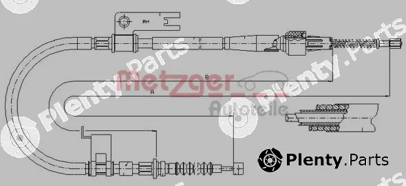 Metzger 17.0588 — Cable Pull, parking brake