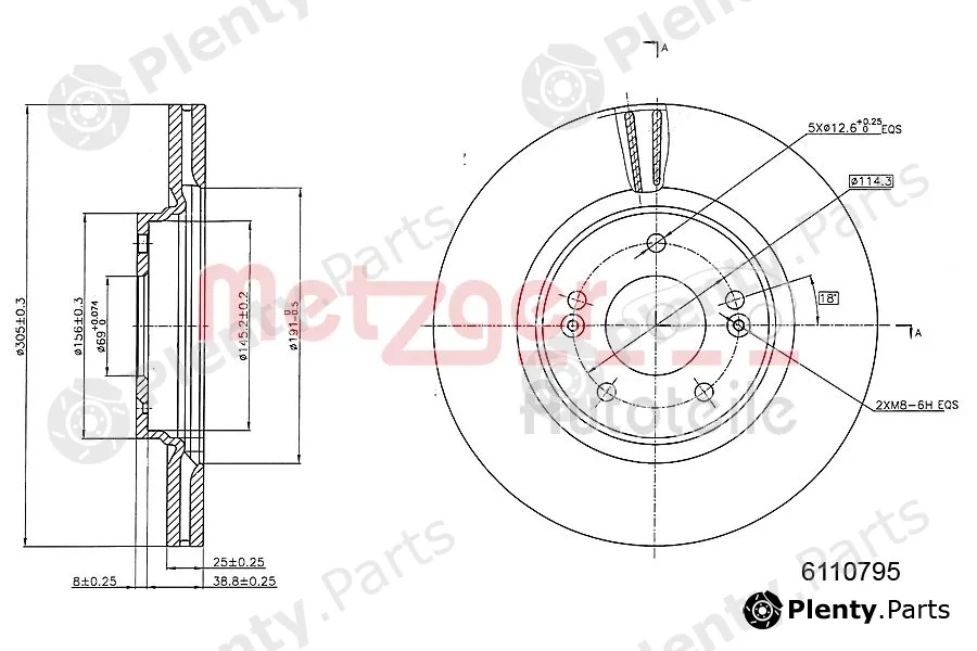 Metzger 6110795 — Brake Disc GREENPARTS