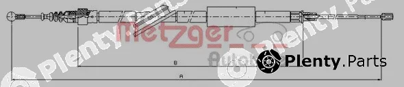 Metzger 10.7561 — Cable Pull, parking brake