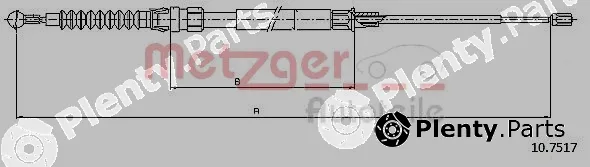 Metzger 10.7517 — Cable Pull, parking brake