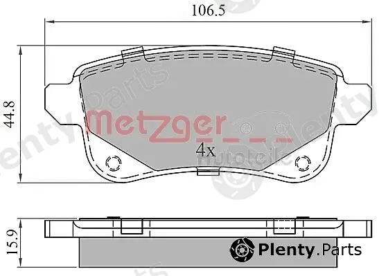 Metzger 1170909 — Brake Pad Set, disc brake GREENPARTS