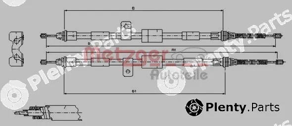 Metzger 11.5456 — Cable Pull, parking brake