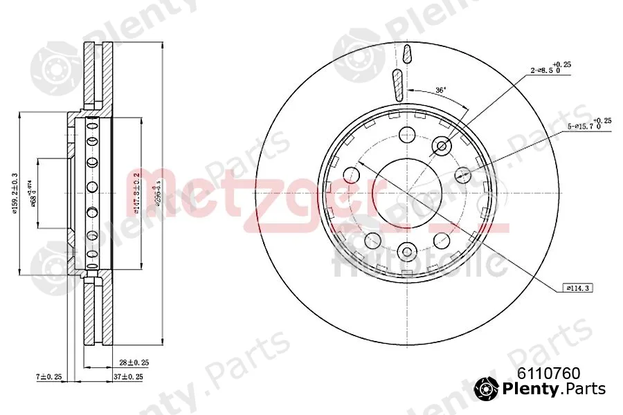 Metzger 6110760 — Brake Disc