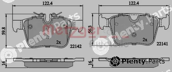 Metzger 1170862 — Brake Pad Set, disc brake GREENPARTS