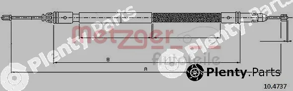 Metzger 10.4737 — Cable Pull, parking brake