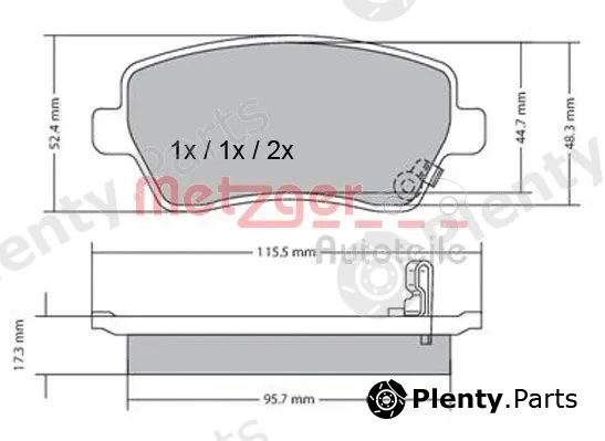 Metzger 1170243 — Brake Pad Set, disc brake