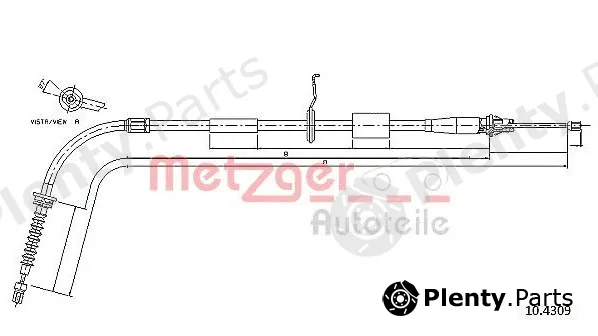 Metzger 10.4309 — Cable Pull, parking brake