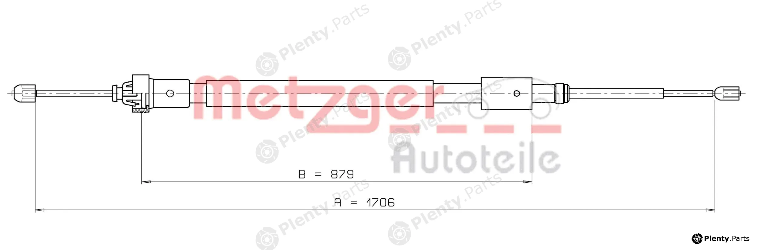 Metzger 10.4525 — Cable Pull, parking brake