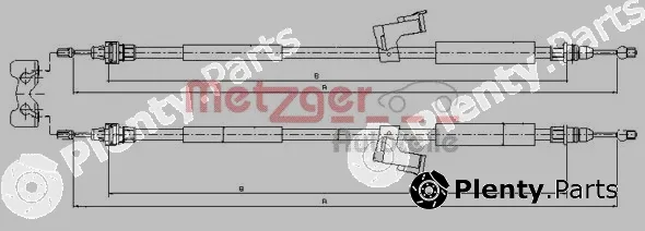 Metzger 10.8225 — Cable Pull, parking brake