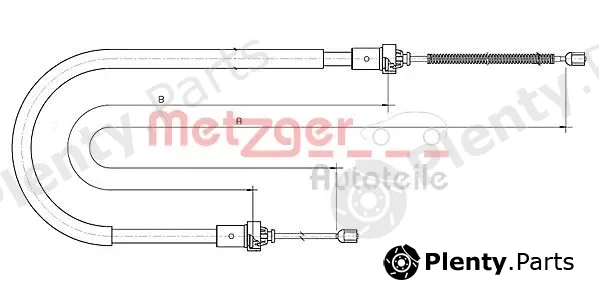 Metzger 10.6890 — Cable Pull, parking brake