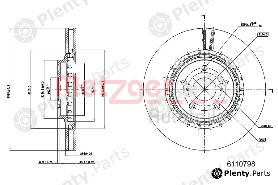 Metzger 6110798 — Brake Disc GREENPARTS