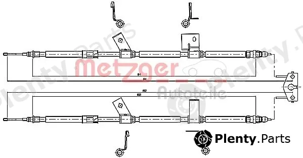 Metzger 11.5779 — Cable Pull, parking brake
