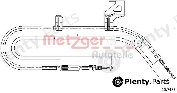Metzger 10.7483 — Cable Pull, parking brake