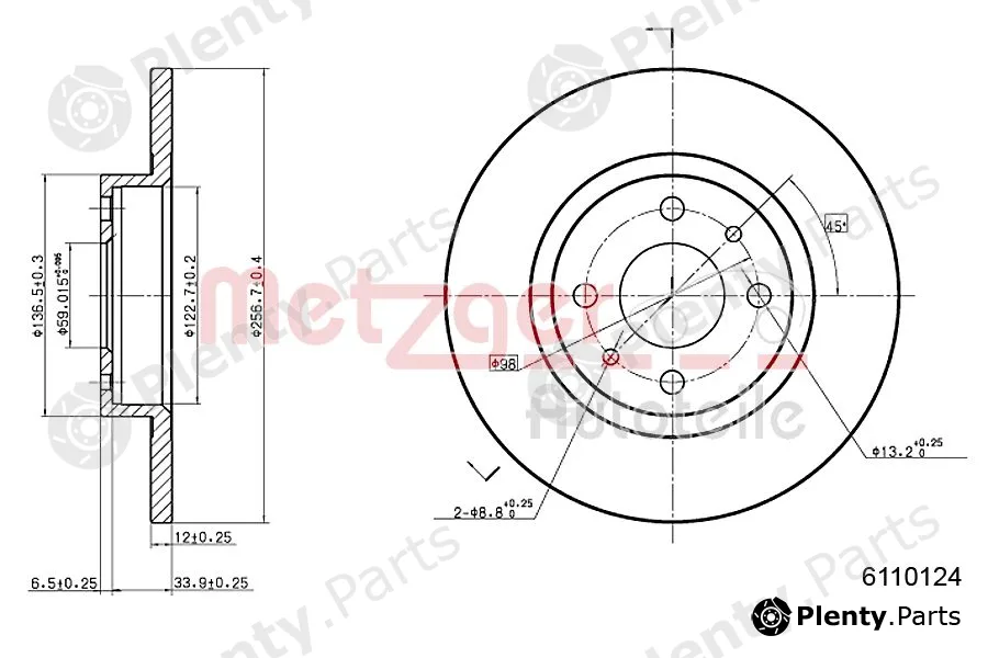 Metzger 6110124 — Brake Disc