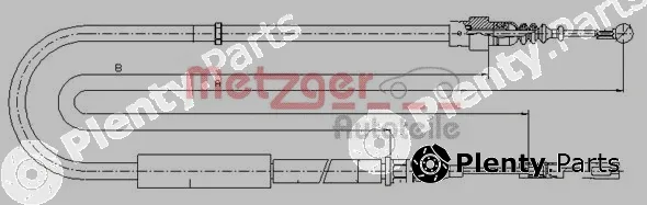 Metzger 10.7513 — Cable Pull, parking brake