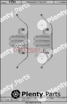 Metzger 109-1751 — Accessory Kit, disc brake pad