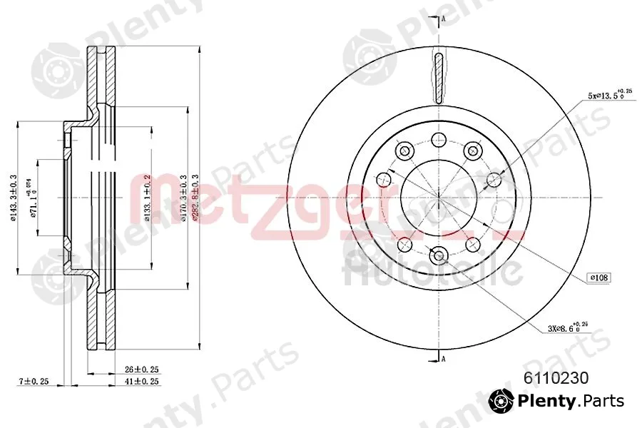 Metzger 6110230 — Brake Disc GREENPARTS