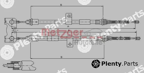 Metzger 11.5445 — Cable Pull, parking brake