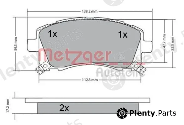 Metzger 1170416 — Brake Pad Set, disc brake