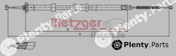 Metzger 12.0724 — Cable Pull, parking brake