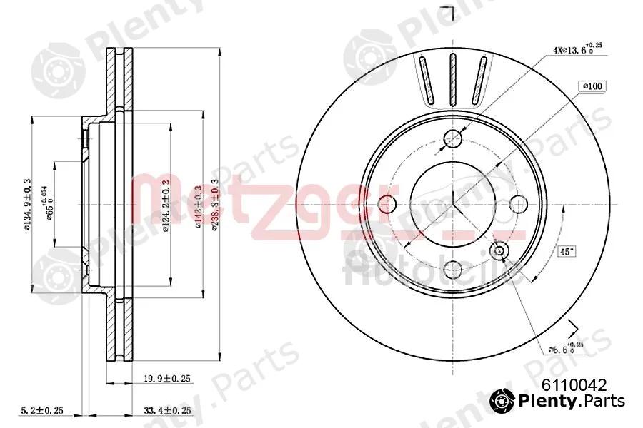 Metzger 6110042 — Brake Disc