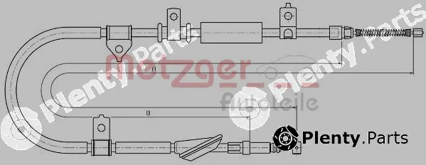 Metzger 10.5236 — Cable Pull, parking brake