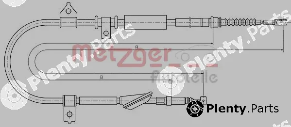 Metzger 10.5238 — Cable Pull, parking brake