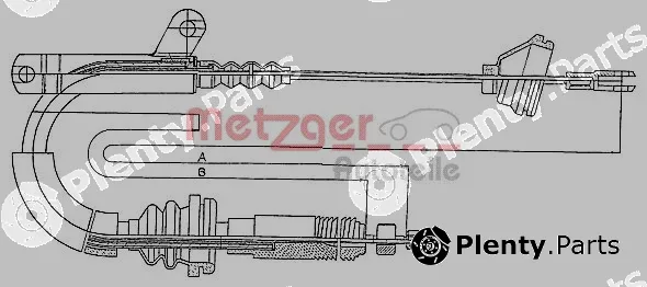 Metzger 10.817 — Cable Pull, parking brake