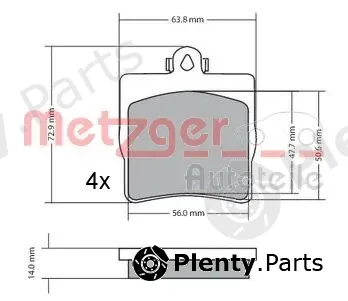 Metzger 1170016 — Brake Pad Set, disc brake