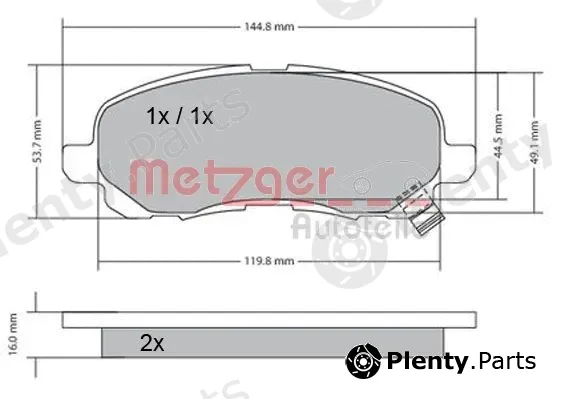 Metzger 1170133 — Brake Pad Set, disc brake