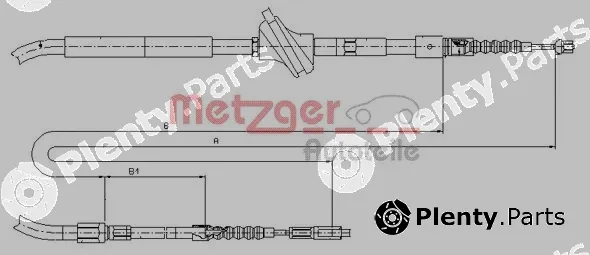 Metzger 10.7583 — Cable Pull, parking brake