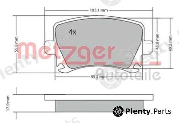 Metzger 1170005 — Brake Pad Set, disc brake