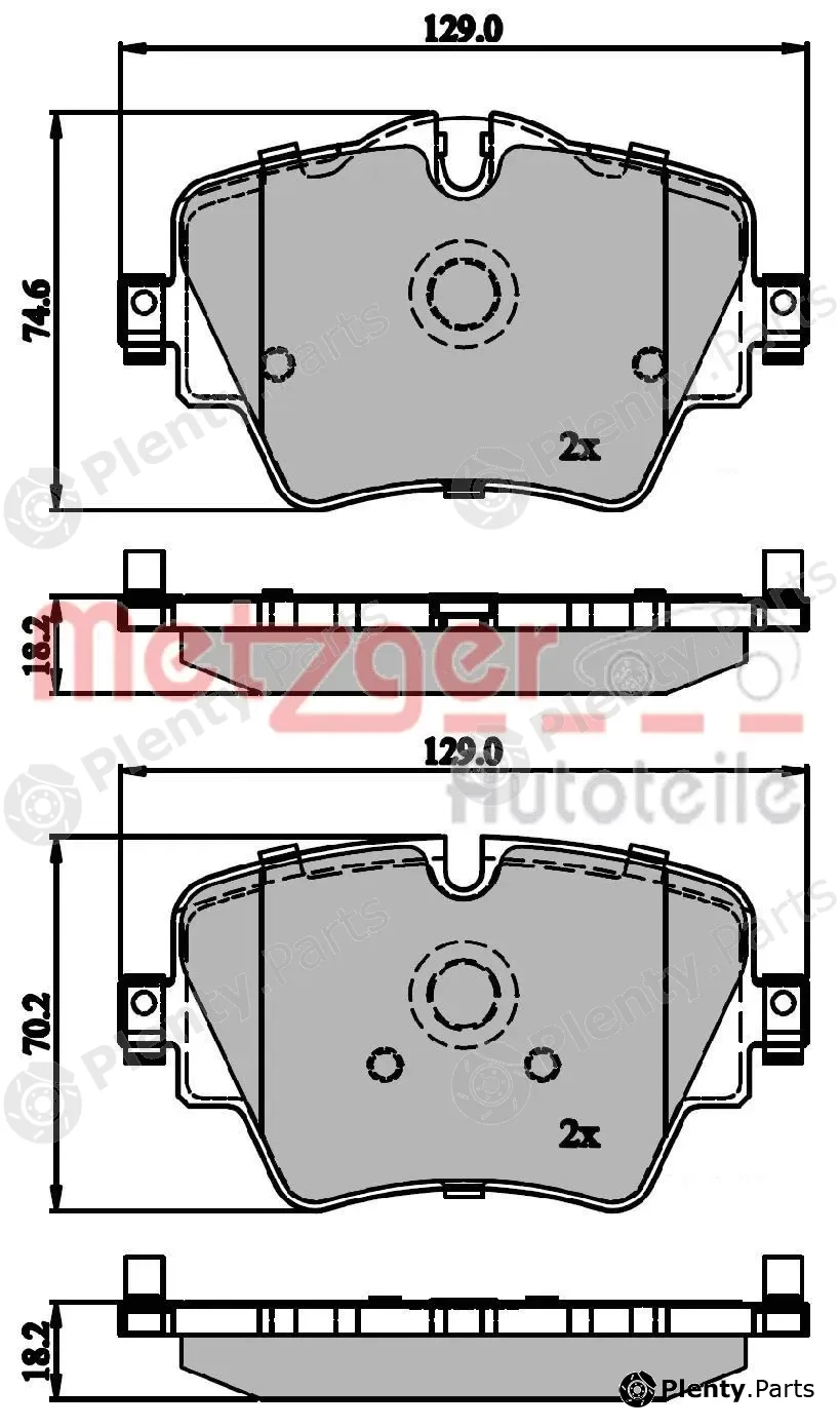 Metzger 1170845 — Brake Pad Set, disc brake GREENPARTS